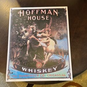 Whiskey Art Poster - Vintage Brown and Cream Design